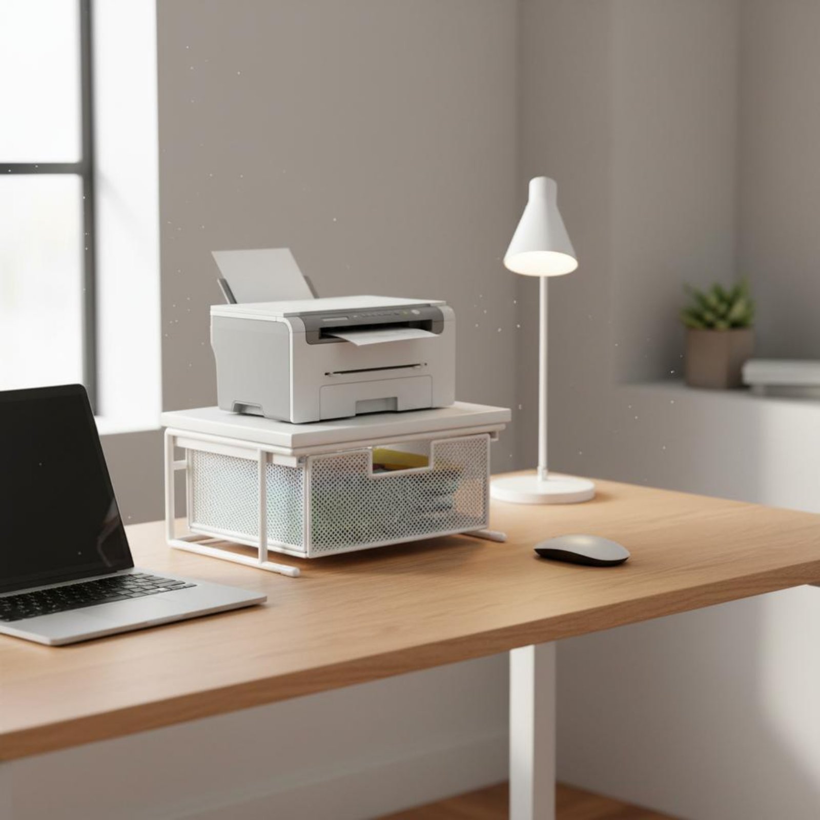 Printer Stand - Stojak na drukarkę z szufladą, wielofunkcyjny