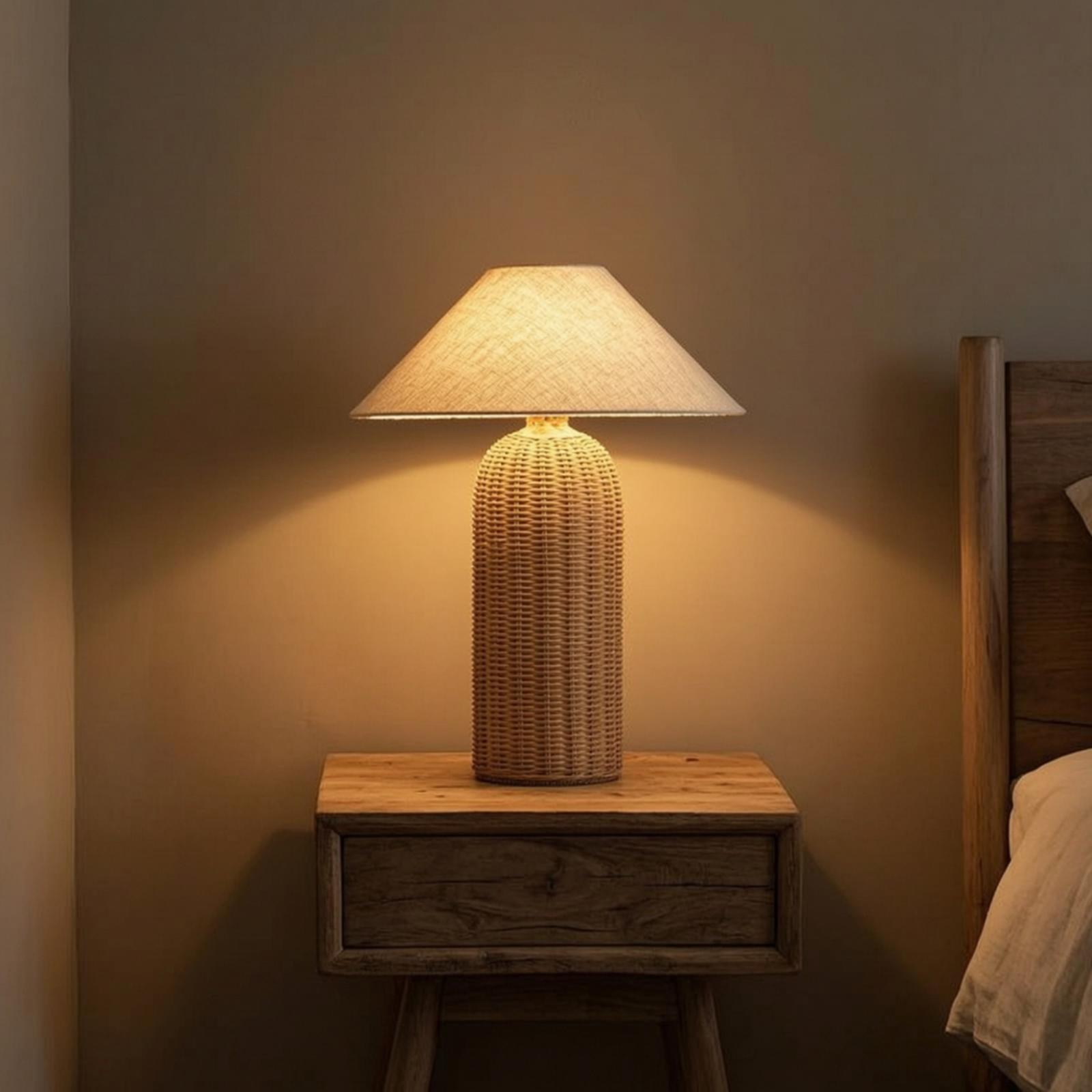 Lampka nocna z rattanową podst – Desk Lamp recenzja i cena
