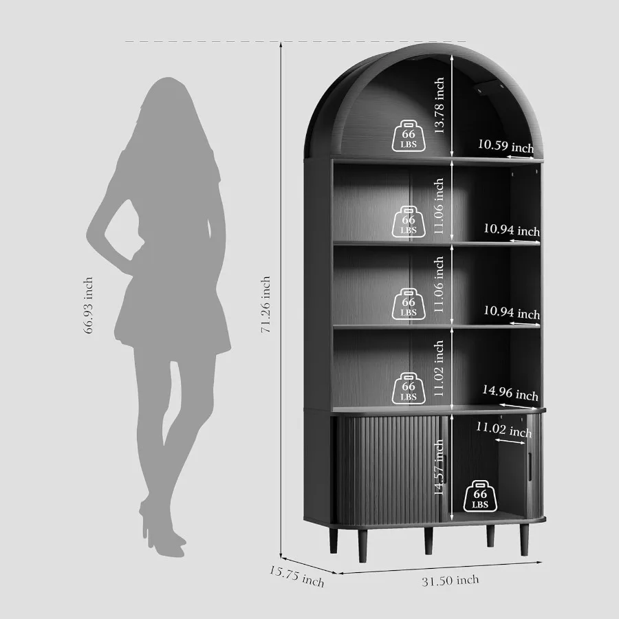 71 cm wysoka, łukowata bibliot – Bookshelf recenzja i cena
