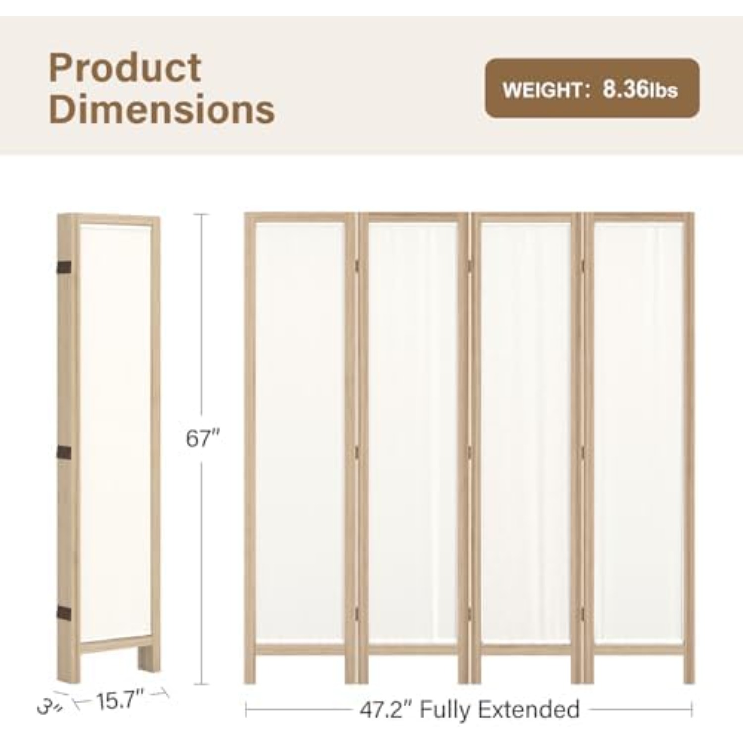 Parawan do pokoju z lnu, skład – Partition Screen Divider recenzja i cena